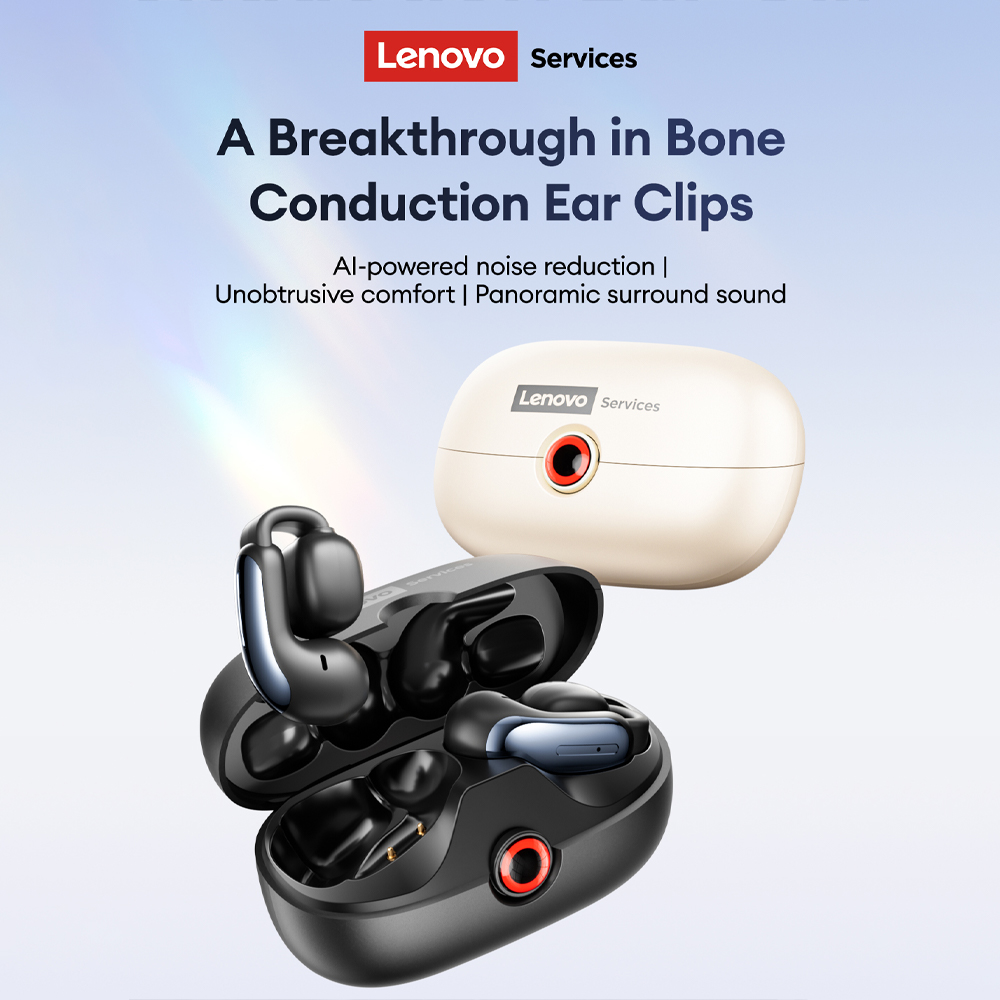 Headphones Wireless - เลอโนโว LES-108 หูฟังแบบหนีบหู TWS ไร้สาย บลูทูธ