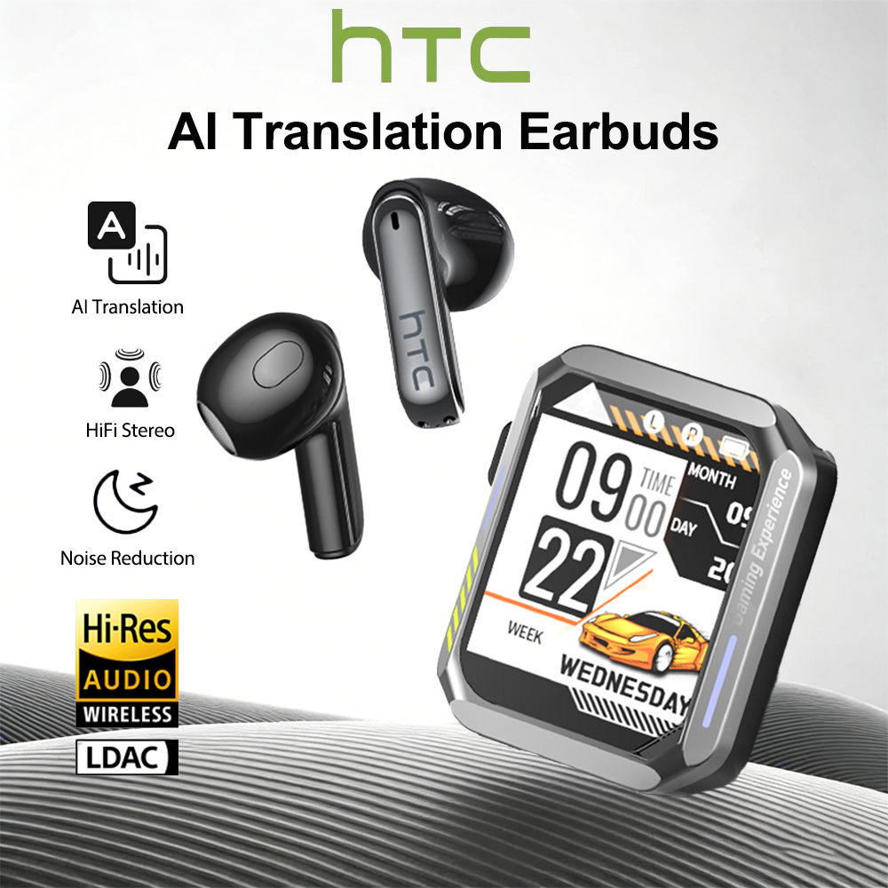 Headphones Wireless - หูฟังบลูทูธสำหรับเล่นเกม HTC พร้อมไมโครโฟน หูฟังแปลภาษาแบบเรียลไทม์ ความหน่วงต่ำ เสียง
